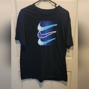 Nike Men's Navy Blue Graphic Teel Large